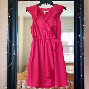 Hot Pink V-Neck Dress